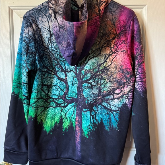 Multicolor Tree Print Women's Sweatshirt - Picture 2 of 4